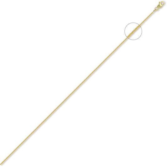 18ct Gold Spiga 1mm Pendant Chain Necklace - JCN052A