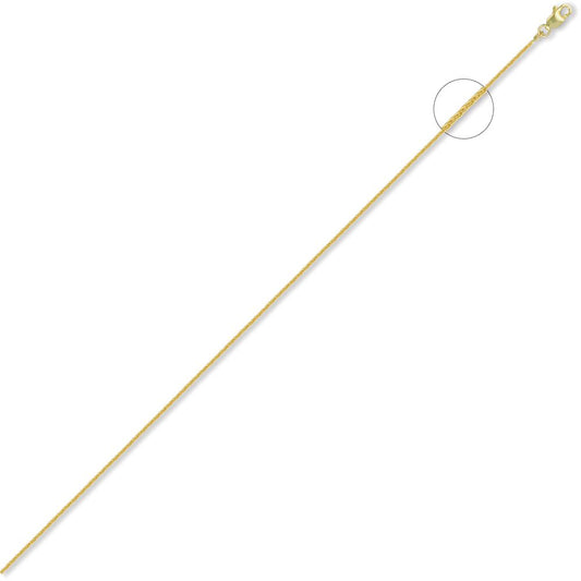 18ct Gold Spiga 1mm Pendant Chain Necklace - JCN052A