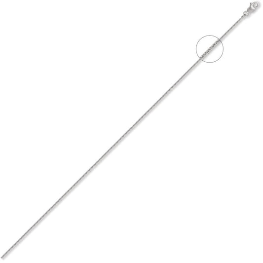 18ct White Gold Spiga 1mm Pendant Chain Necklace - JCN053A