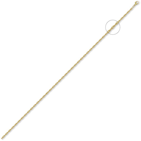 9ct Gold Prince of Wales 1.7mm Pendant Chain Necklace - JCN054A