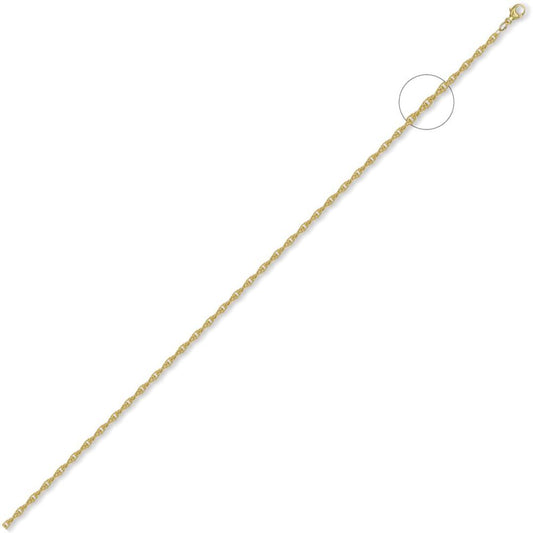 9ct Gold Prince of Wales 2mm Pendant Chain Necklace - JCN054B