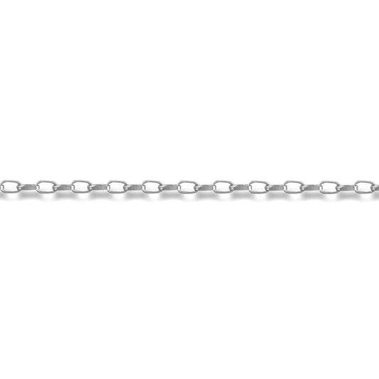 9ct White Gold Diamond Cut Belcher 1.4mm Pendant Chain Necklace - JCN064A