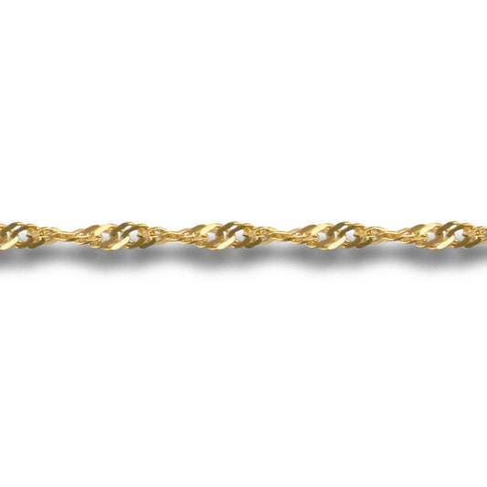 9ct Gold Sparkling Singapore 1.5mm Pendant Chain Necklace - JCN066B