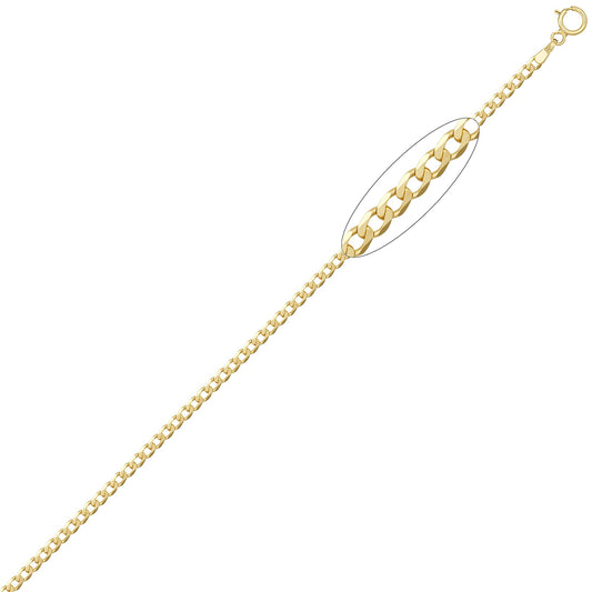 9ct Gold Flat Curb 2.3mm Pendant Chain Necklace - JCN076C