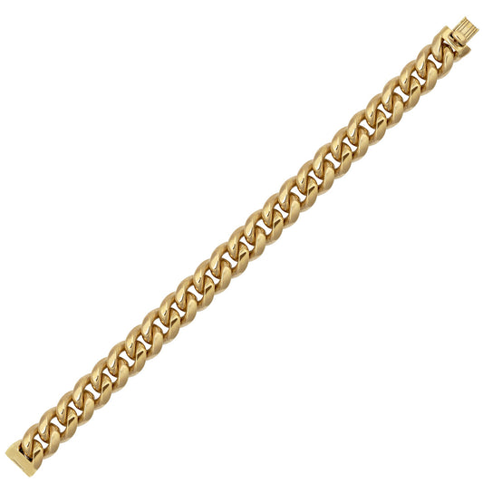 Men's 9ct Gold Domed Cuban Curb 12mm Chain Bracelet 3oz 9inch - JCN092A