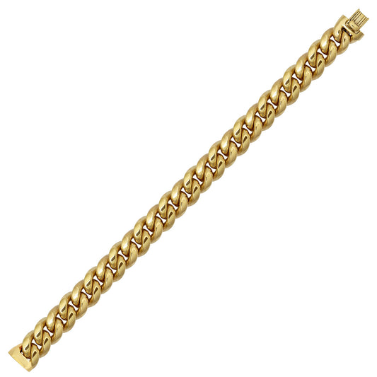 Men's 9ct Gold Domed Cuban Curb 12mm Chain Bracelet 3½oz 9inch - JCN092B