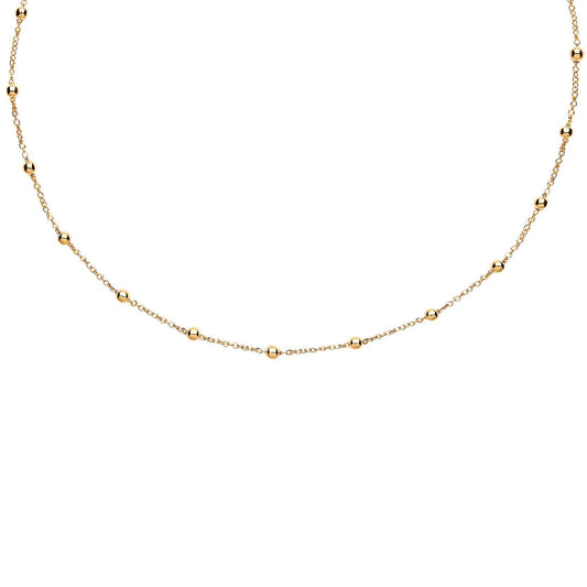 9ct Gold Ball and Chain 1.8mm Station Bracelet, 7.5 inch 19cm - JCN094