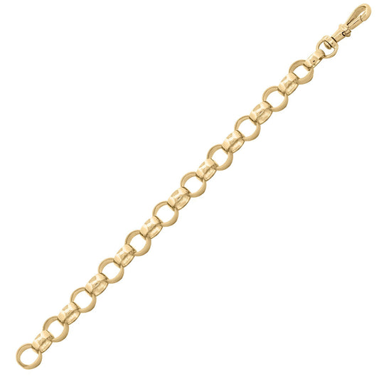 9ct Gold Belcher 9.3mm Chain Link Bracelet, 8.5 inch 21cm - JCN100A