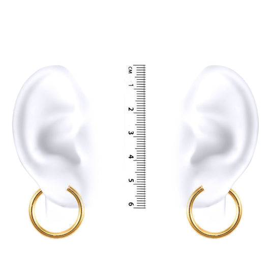 Ladies 9ct Gold Polished 3mm Hoop Earrings 25mm - JER179