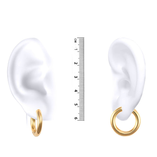 Ladies 9ct Gold Polished 4mm Hoop Earrings 23mm - JER180