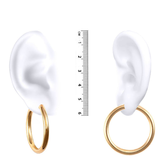 Ladies 9ct Gold Polished 4mm Hoop Earrings 38mm - JER182