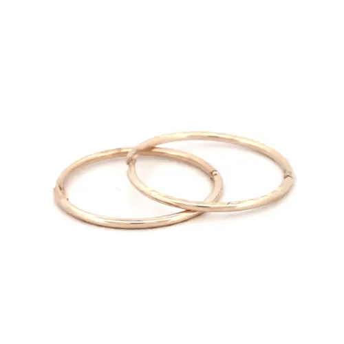 9ct Gold Diamond Cut Hinged Sleeper 1mm Hoop Earrings 16mm - JER650C