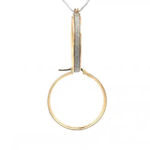 Ladies 9ct Gold MoonDust Stardust 4mm Hoop Earrings 32mm - JER770D