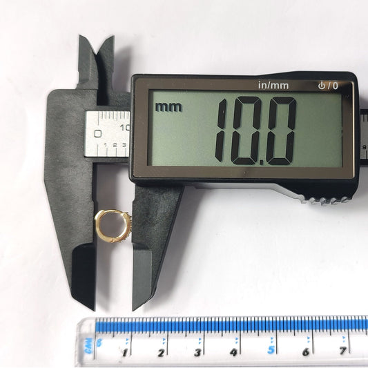 9ct Gold CZ 7 Stone Eternity Huggie Hoop Earrings, 10mm - JER812