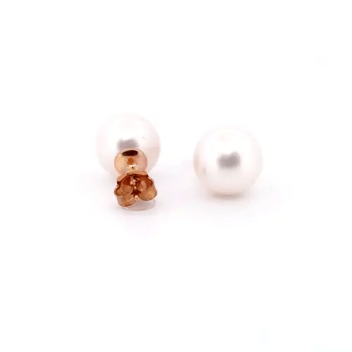 9ct Gold South Sea Cultured Pearl Full Moon Stud Earrings 13mm - JES367