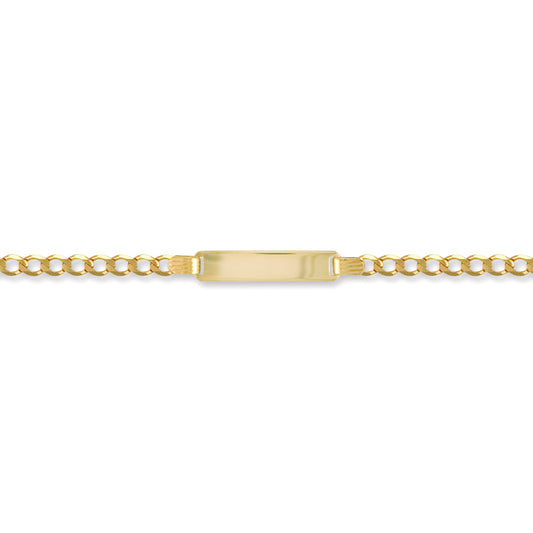 9ct Gold Curb Link 3.2mm Identity ID Bracelet - JID005