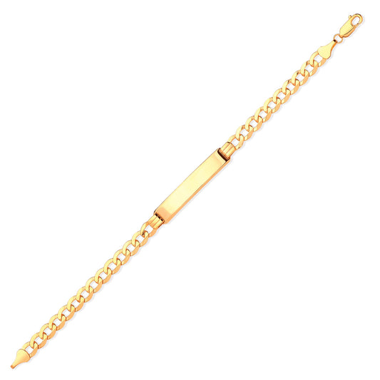 9ct Solid Gold Ladies Curb ID Bracelet 5.5mm 7.5" 19cm - JID007