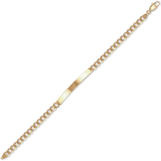 9ct Gold Curb Link 5.5mm Identity ID Bracelet, 7.5 inch - JID027-7.5