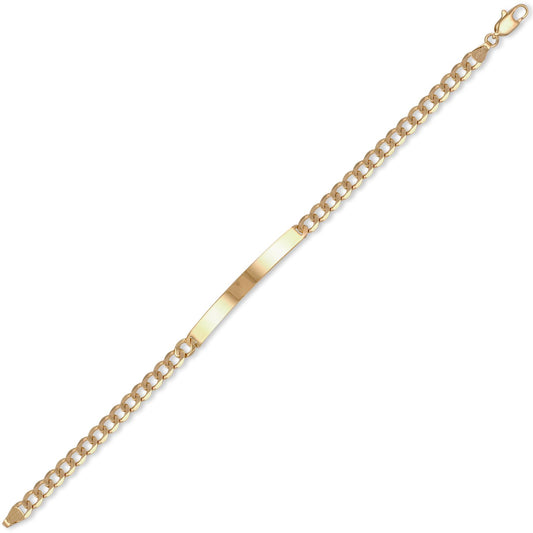 9ct Gold Curb Link 5.5mm Identity ID Bracelet, 7.5 inch - JID027-7.5