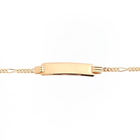 9ct Gold 5 Plus 1 Figaro 1.8mm Identity ID Bracelet 6" - JID037