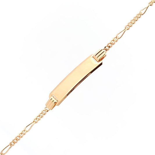 9ct Gold 5 Plus 1 Figaro 1.8mm Identity ID Bracelet 7.5" - JID037