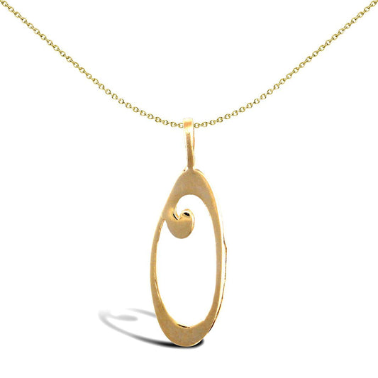 Solid 9ct Gold Script Identity Initial Pendant Letter O - JIN002-O