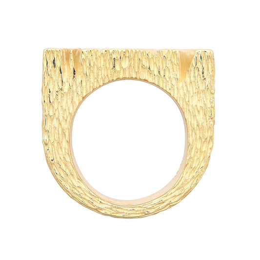 Men's 9ct Gold Rectangular Initial Blank Signet Ring, 16mm x 31mm - JIR033