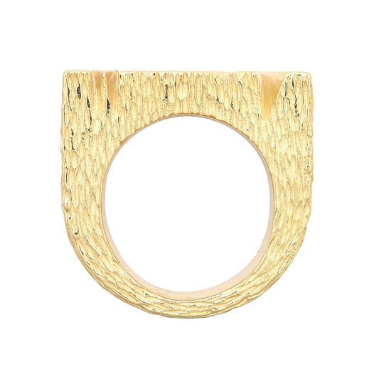 Men's 9ct Gold Rectangular Initial Block ID Identity Signet Ring - JIR035