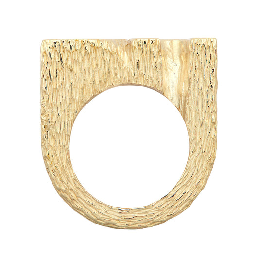 Men's 9ct Gold Rectangular Initial Block ID Identity Signet Ring - JIR036