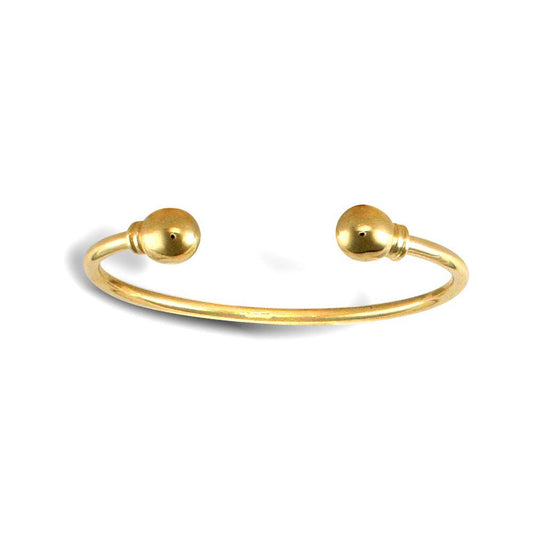Solid 9ct Gold Collared Torque Baby Bangle Bracelet - JKB017