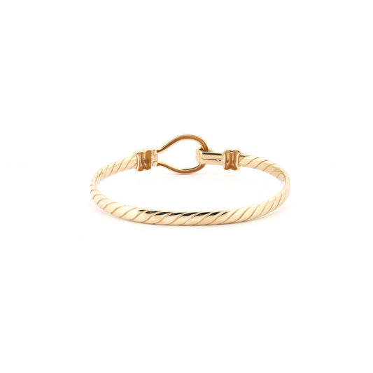 9ct Gold Hook Noose Rope Loop Stirrup 3.5mm Baby Bangle Bracelet - JKB097
