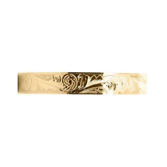 9ct Gold Baroque Filigree Pattern Slave 8mm Baby Bangle Bracelet - JKB105