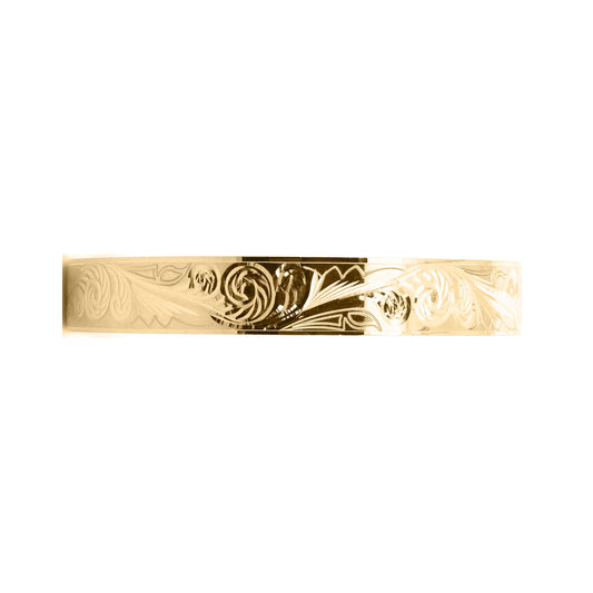 9ct Gold Baroque Filigree Pattern Slave 8mm Baby Bangle Bracelet - JKB105