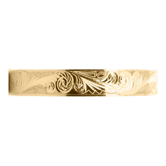 9ct Gold Baroque Filigree Slave 10mm Maiden Bangle Bracelet - JKB107