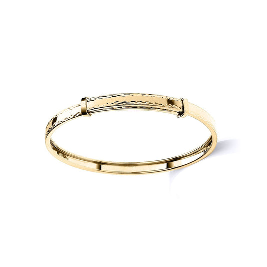 Kids 9ct Gold Channel Expandable 3mm Baby Bangle Bracelet - JKB109A