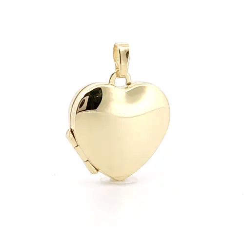 Ladies 9ct Gold Polished Love Heart Locket Pendant, 16mm - JLC128