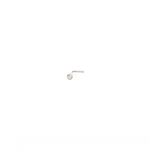 9ct Gold Crystal Solitaire Nose Stud 2mm - JNS056