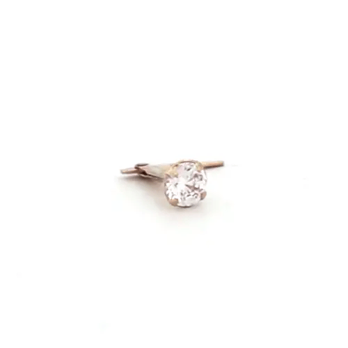 9ct Gold Crystal Solitaire Claw Set Andralok Hinged Nose Stud 3mm - JNS065