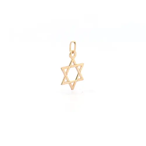 Ladies 9ct Gold Magen David Star Charm Pendant - JPC228