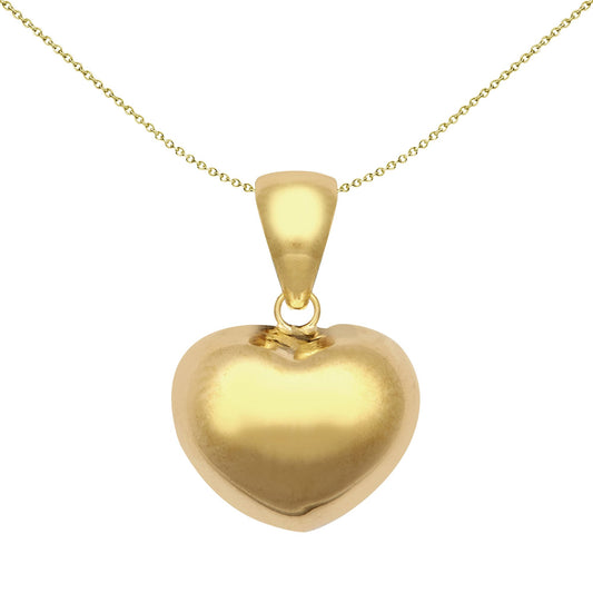 Ladies 9ct Gold Pillow Love Heart Charm Pendant - JPC248