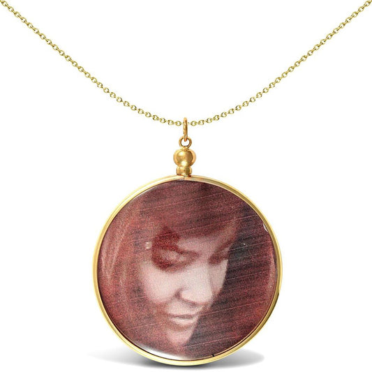 9ct Gold Picture Frame Plastic Locket Pendant Large 39mm - JPD263