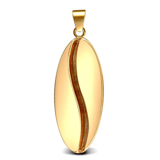 9ct Gold Crystal Coffee Bean Charm Pendant - JPD530