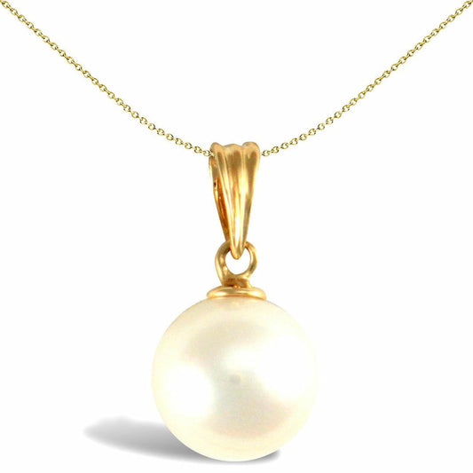 9ct Gold Akoya Pearl Full Moon Pendant 8mm - JPD547