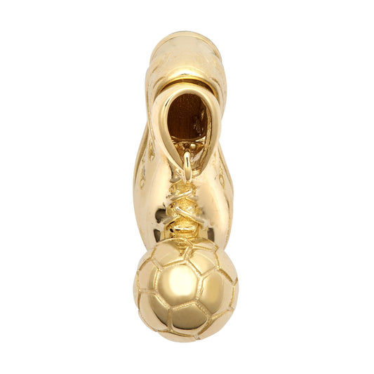 9ct Gold CZ Football & Boot Foot Stall Novelty Pendant - JPD605