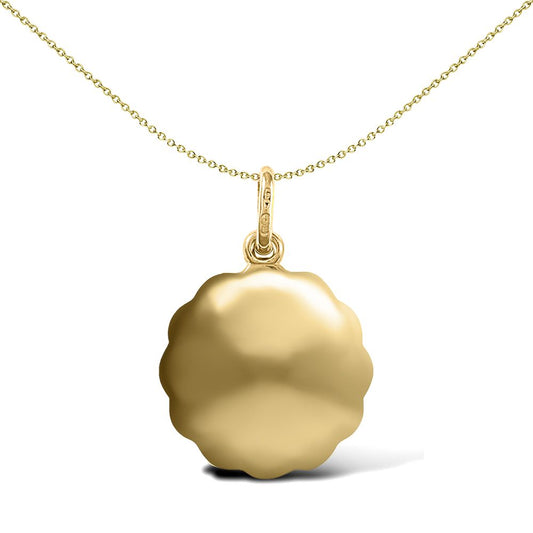 9ct Gold Scallop Edged St Christopher Medallion Pendant, 16mm - JPM008