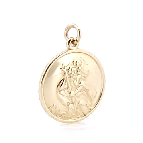 9ct Gold Double Sided St Christopher Medallion Pendant - JPM035