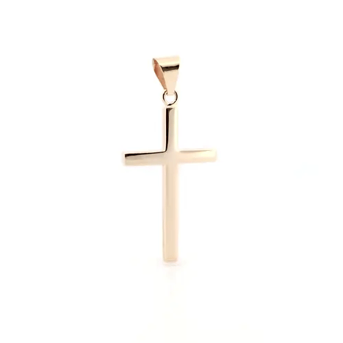 Solid 9ct Gold Plain Cross Pendant - JPX003
