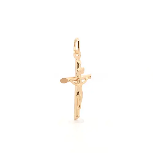 9ct Gold INRI Crucifix Cross Pendant - JPX011