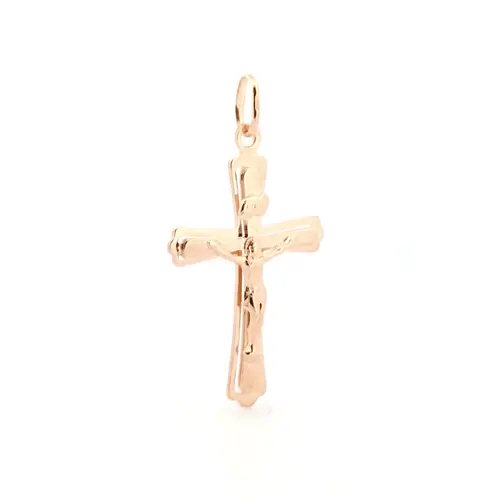9ct Gold light weight raised crucifix Cross pendant - JPX022
