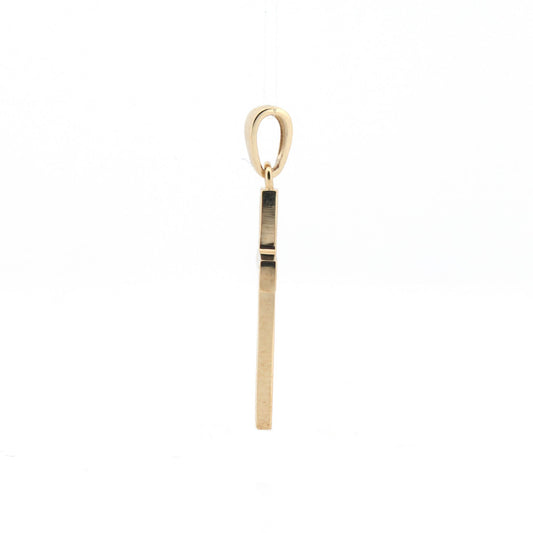 9ct Gold CZ Art Deco Outline Cross Pendant - JPX149